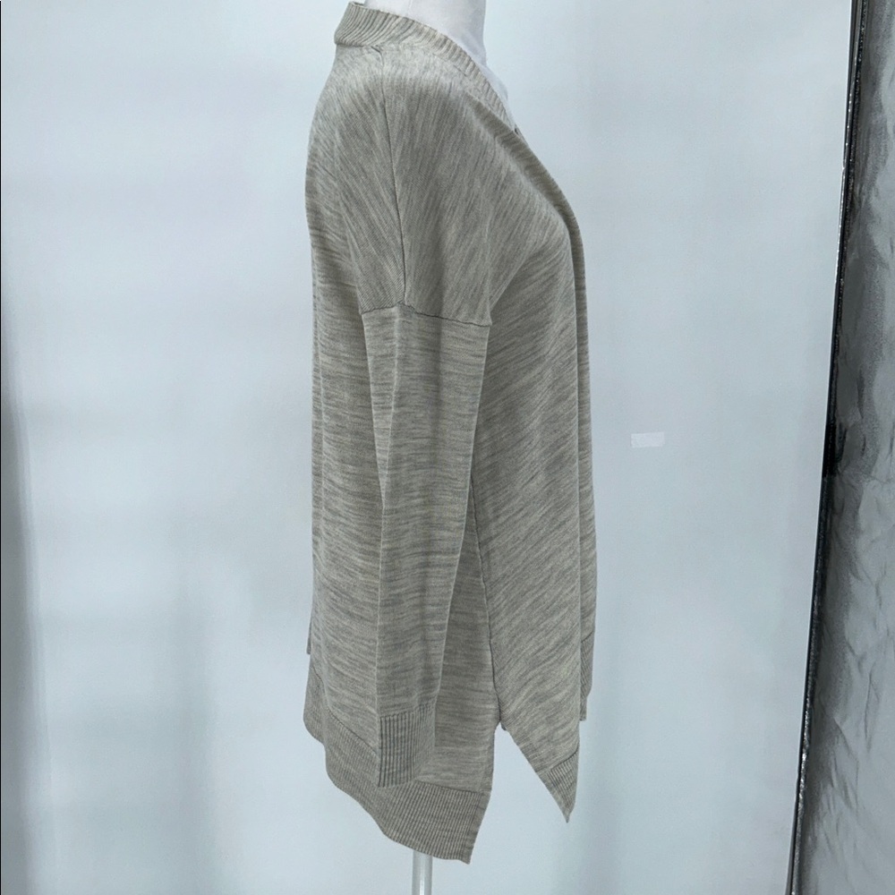 LOFT XS Oatmeal Open Front Cardigan Lightweight Wool Blend Neutral - Picture 3 of 6